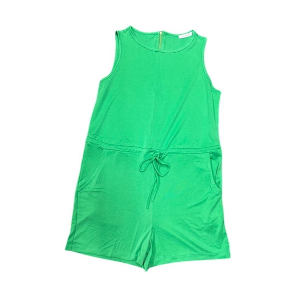 New Boutique Tank Romper with zip back, tie waist & pockets.  Size small